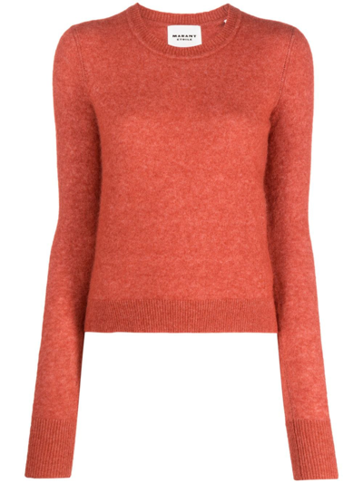 Marant Etoile Crew-neck Alpaca Wool-blend Jumper In Orange