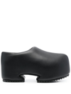Yume Yume Almond-toe Faux-leather Platform Clogs In Black