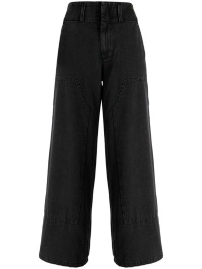 Sea High-rise Wide-leg Trousers In Black