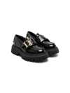 DSQUARED2 LOGO-PLAQUE LEATHER LOAFERS