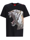 Hugo Cotton-jersey T-shirt With Tiger Graphic In Black
