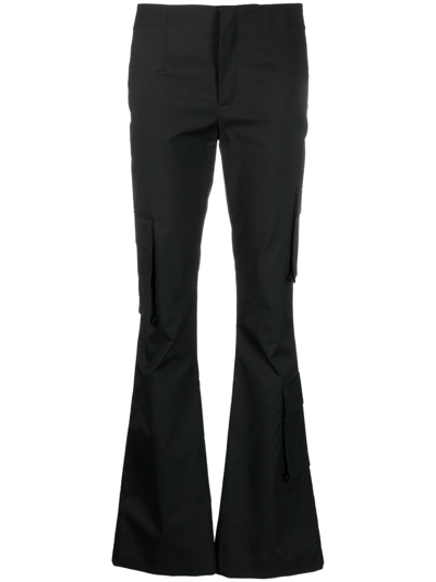 Philosophy Di Lorenzo Serafini Flared Cargo Trousers In Black  