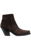 Sonora Hidalgo 85mm Leather Ankle Boots In Brown
