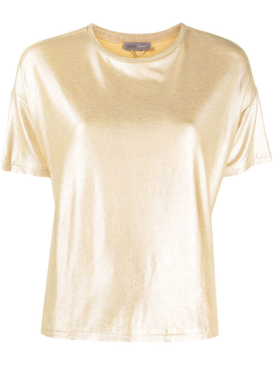 Herno Short-sleeved Jersey T-shirt In Gold