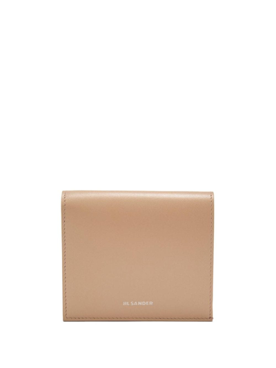 Jil Sander Tri-fold Leather Wallet In Neutrals