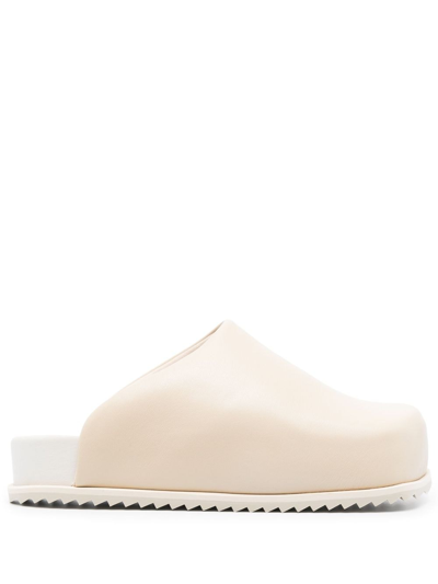 Yume Yume Faux-leather Flat Mules In Neutrals