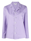 Sporty And Rich Serif Logo Long-sleeve Pajama Top In Purple