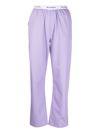 Sporty And Rich Serif Logo Pajama Pants In Purple