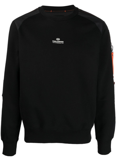 Parajumpers Sabre Logo-patch Cotton-blend Sweatshirt In Black