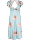 PS BY PAUL SMITH FLORAL-PRINT V-NECK DRESS