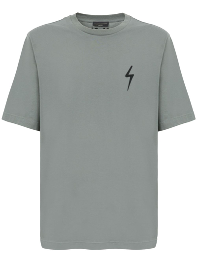 Giuseppe Zanotti Logo-patch Cotton T-shirt In Grey