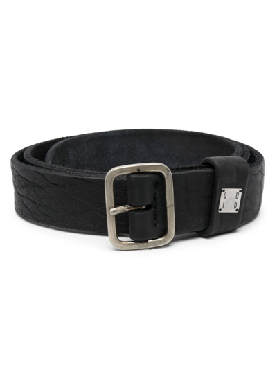 Guidi Logo-plaque Leather Buckle Belt In Black