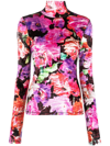 Msgm Abstract-pattern High-neck Jumper In Pink
