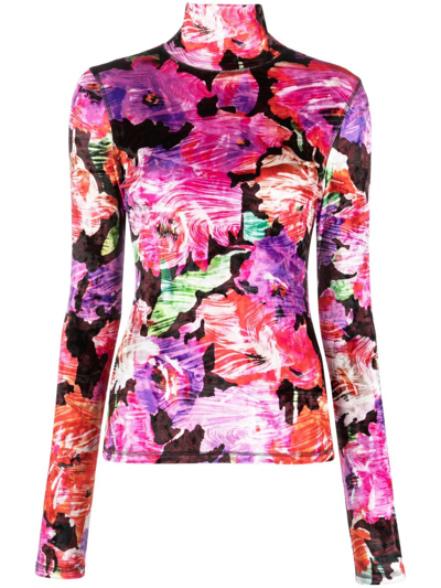 Msgm Abstract-pattern High-neck Jumper In Multi