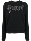 PHILIPP PLEIN LS CRYSTAL LOGO 贴花T恤