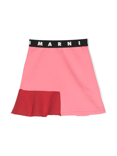 Marni Kids' Logo-band Skirt In Pink