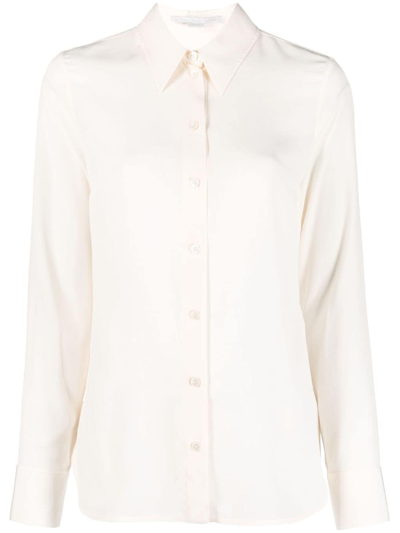 Stella Mccartney Long-sleeve Silk Shirt In 中間色