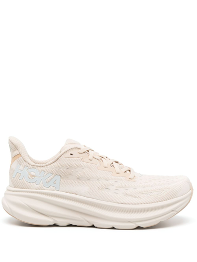 Hoka One One Clifton 9 Low-top Running Sneakers In Neutrals