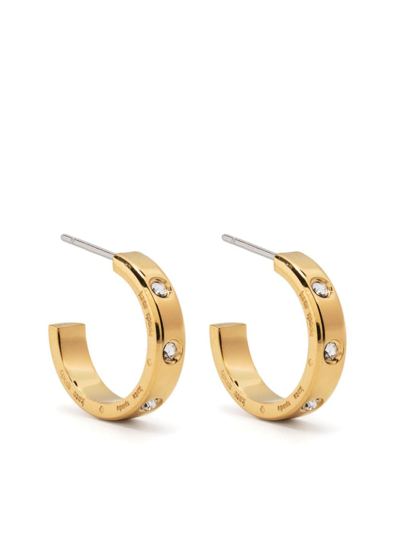 Kate Spade Crystal-embellished Hoop Earrings In Gold