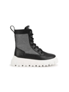 DKNY MESH-PANEL LEATHER ANKLE BOOTS