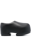 Yume Yume Almond-toe Faux-leather Platform Clogs In Black