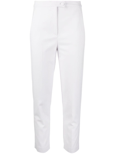 Patrizia Pepe Cropped Tapered Trousers In Eldorado White