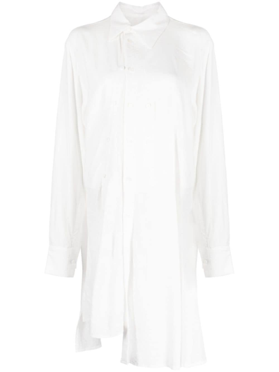 Yohji Yamamoto Asymmetric Button-up Shirt In White