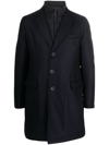 Herno Durable Long Sleeve Coat With Notched Lapels In Blue