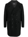 DSQUARED2 LOGO-BUTTON DOUBLE-BREASTED COAT