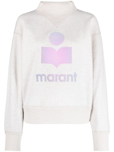 Marant Etoile Mobyli Logo Jersey Sweatshirt In Ecru