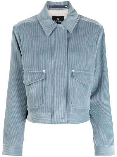 Ps By Paul Smith Corduroy Cotton Jacket In Blue