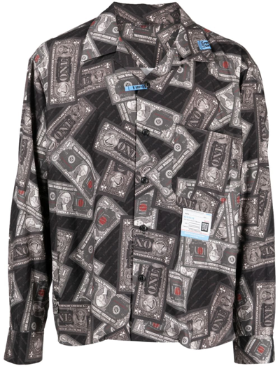 Miharayasuhiro Dollar Bill Long-sleeve Shirt In Black