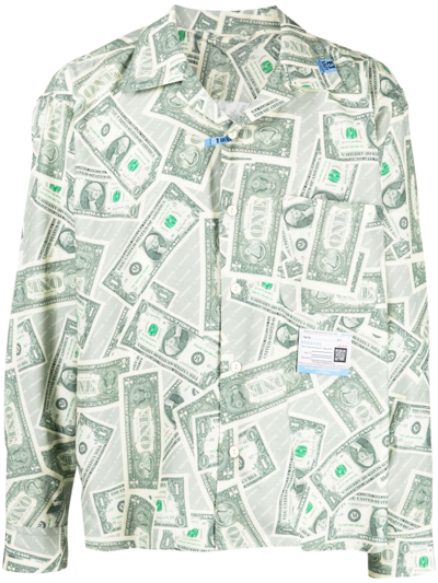 Miharayasuhiro Dollar Bill Long-sleeve Shirt In Neutrals