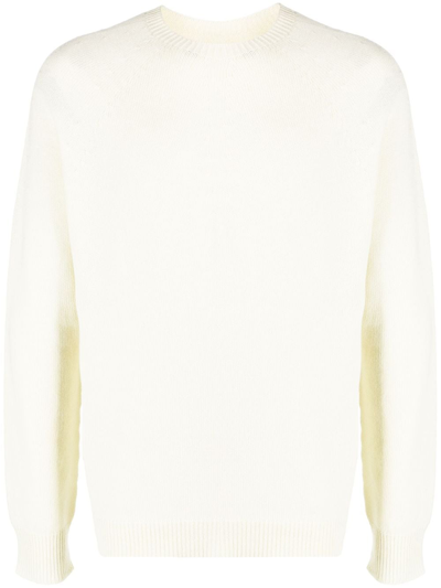 Jil Sander Round-neck Cashmere Jumper In Neutrals