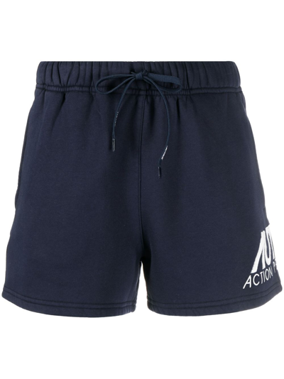 Autry Logo-print Cotton Short Shorts In Blue