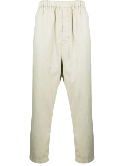 Lemaire Straight-leg Cotton Trousers In Grey