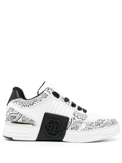 Philipp Plein Royal Street Paisley-print Low-top Trainers In White