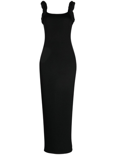 Rachel Gilbert Rosetta Sleeveless Gown In Black