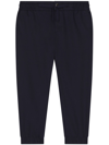 Dolce & Gabbana Logo-plaque Stretch-cotton Track Pants In Blue