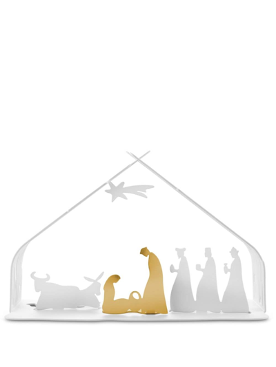 Alessi Bark Crib Nativity Decoration In Silver