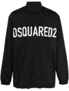 Dsquared2 Logo-print Poplin Half-zip Jacket In Black