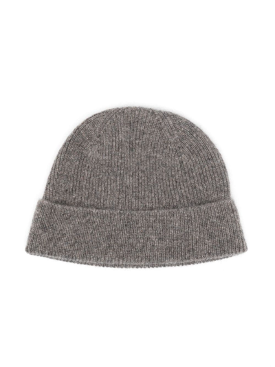 Bonpoint Babies' Ribbed-knit Cashmere Beanie In Grey