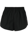 Alexander Wang Omens Marathon Logo-pattern Shell Shorts Black In Black