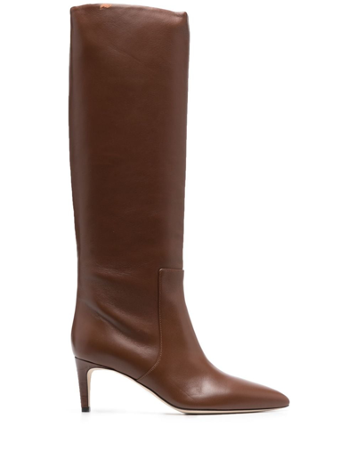 Paris Texas Stiletto 60mm Leather Boots In Brown