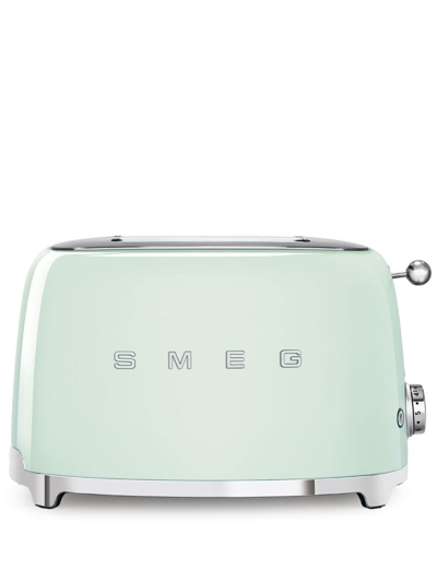 Smeg Logo-plaque Stainless-steel Toaster In Green