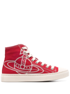 Vivienne Westwood Plimsoll Canvas High-top Sneakers In Burgundy