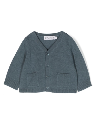 Bonpoint Babies' V-neck Cashmere Cardigan In Blue