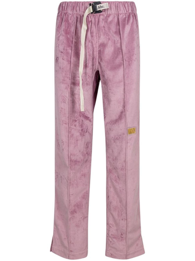 Advisory Board Crystals Velour Studio Work Pants In Purple