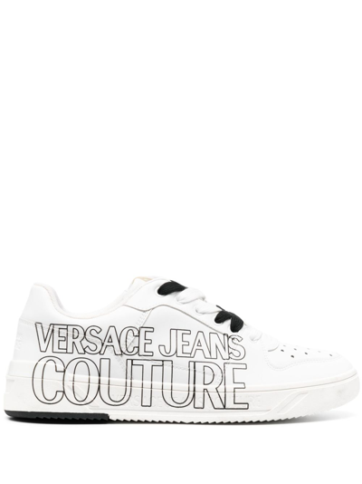 Versace Jeans Couture Starlight Low-top Leather Sneakers In White