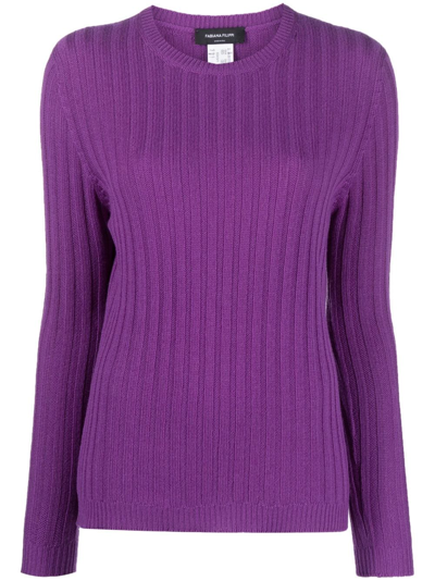 Fabiana Filippi Ribbed-knit Cashmere Jumper In Purple